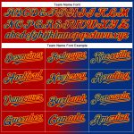 Custom Name and Number Unisex Softball Jersey in Royal Red-Gold Gradient, Fashionable Two-Button Design Personalized Royal