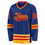 Custom Royal Red-Gold Hockey Jersey with Personalized Name and Number - Team Apparel Personalized Royal Red-Gold Hockey Jersey
