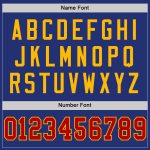 Custom Name and Number Royal Red Gold Authentic Throwback Football Jersey - Personalized Team Jersey Personalized Royal Red-Gold
