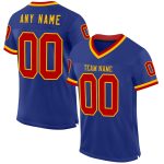 Custom Name and Number Royal Red Gold Authentic Throwback Football Jersey - Personalized Team Jersey Personalized Royal Red-Gold