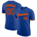 Custom Team Performance T-Shirt with Personalized Name and Number in Royal Red-Gold Color Personalized Royal Red-Gold Performance