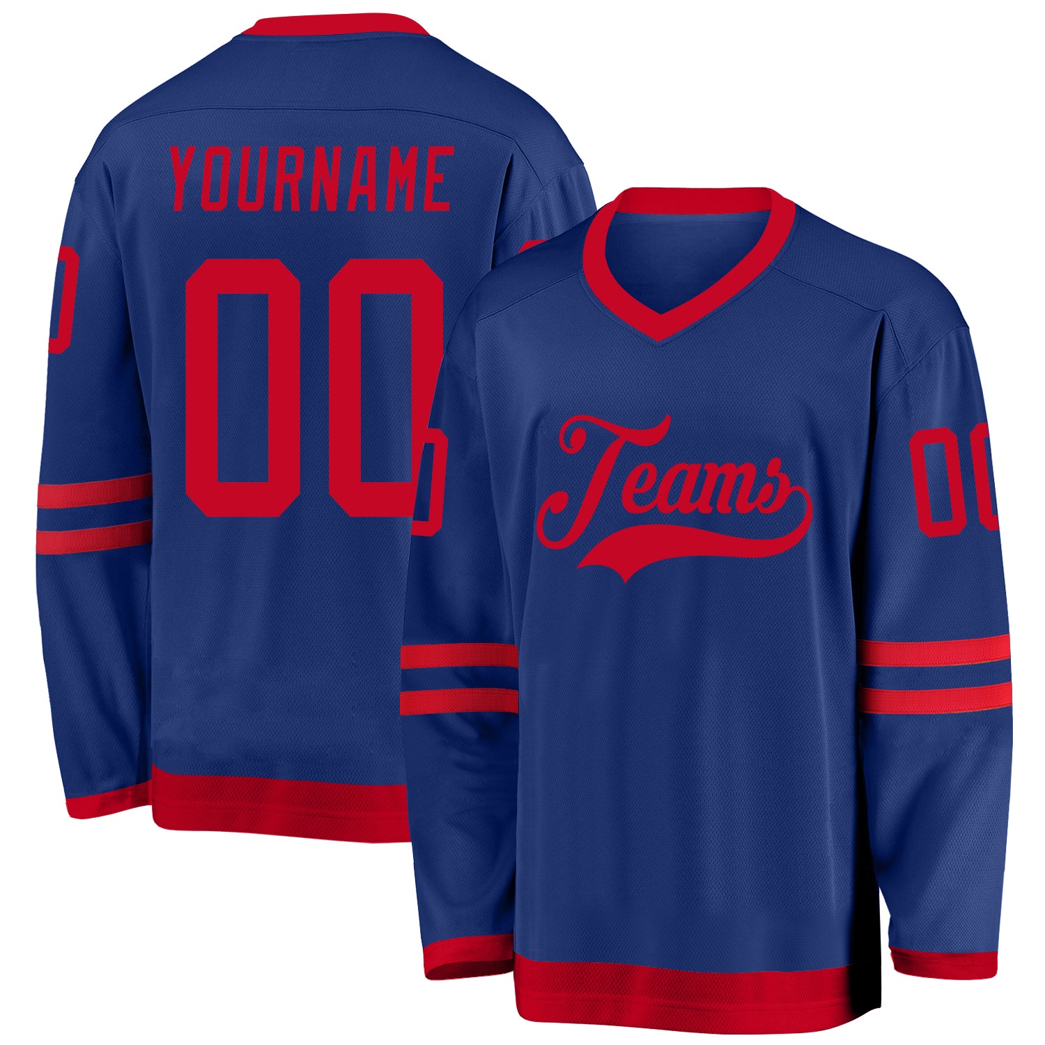 Custom Name and Number Hockey Jersey - Personalized Royal Red Team Gear Personalized Royal Red Hockey Jersey Team Custom