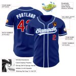 Custom Name and Number Authentic Baseball Jersey - Personalized Royal Red-Light Blue Team Jersey Personalized Royal Red-Light