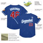 Custom Team Baseball Jersey - Authentic Red-Light Blue Mesh, Personalized Name & Number, Throwback Style Personalized Royal