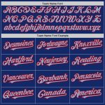 Personalized Split Baseball Jersey with Custom Name and Number - Royal Red Light Blue Pinstripe Authentic Team Apparel Personalized