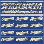 Custom Name and Number Throwback Baseball Jersey in Royal Red and Old Gold Mesh - Authentic Team Apparel Personalized Royal