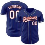 Custom Name and Number Authentic Baseball Jersey - Personalized Royal Red Pinstripe White-Black Design Personalized Royal
