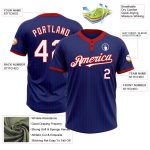 Custom Name and Number Royal Red Pinstripe Two-Button Unisex Softball Jersey - Personalized Team Apparel Personalized Royal