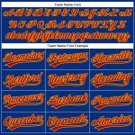 Custom Name and Number Authentic Baseball Jersey - Personalized Royal Red Pinstripe Yellow Design Personalized Royal Red