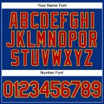 Custom Name and Number Authentic Baseball Jersey - Personalized Royal Red Pinstripe Yellow Design Personalized Royal Red