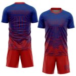 Personalized Sublimation Soccer Jersey, Royal Red Soccer Uniform for Kids & Adults Personalized Royal Red Sublimation Soccer