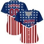 Personalized 3D American Flag Baseball Jersey - Royal Red-White Authentic Design Personalized Royal Red-White 3D American
