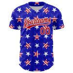 Custom Name Number Personalized 3D American Flag Baseball Jersey - Red White Patriotic Team Apparel Personalized Royal Red-White