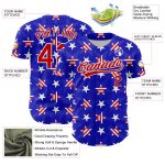 Custom Name Number Personalized 3D American Flag Baseball Jersey - Red White Patriotic Team Apparel Personalized Royal Red-White