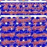 Custom Name Number Personalized 3D American Flag Baseball Jersey - Red White Patriotic Team Apparel Personalized Royal Red-White
