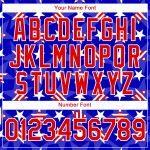 Custom 3D American Flag T-Shirt, Royal Red-White Patriotic Performance Tee Personalized Royal Red-White 3D American Flag