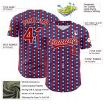 Custom Name and Number 3D American Flag Baseball Jersey - Personalized Royal Red-White Team Apparel Personalized Royal Red-White