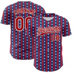 Custom Name and Number 3D American Flag Baseball Jersey - Personalized Royal Red-White Team Apparel Personalized Royal Red-White