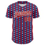 Custom Name and Number 3D American Flag Baseball Jersey - Personalized Royal Red-White Team Apparel Personalized Royal Red-White