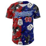 Personalized American Eagle Baseball Jersey - Royal Red-White 3D Pattern Design Personalized Royal Red-White 3D Pattern Design