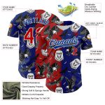Personalized American Eagle Baseball Jersey - Royal Red-White 3D Pattern Design Personalized Royal Red-White 3D Pattern Design