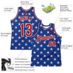 Custom American Flag Basketball Jersey - Personalized Royal Red-White 3D Design with Team Name and Number Personalized Royal