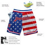 Personalized 3D Pattern American Flag Basketball Shorts - Royal Red-White Design Personalized Royal Red-White 3D Pattern