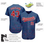 Custom Name and Number Authentic 3D Pattern Baseball Jersey - Personalized Royal Red-White Team Apparel Personalized Royal