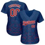 Custom Name and Number Authentic 3D Pattern Baseball Jersey - Personalized Royal Red-White Team Apparel Personalized Royal
