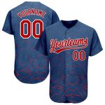 Custom Name and Number Authentic 3D Pattern Baseball Jersey - Personalized Royal Red-White Team Apparel Personalized Royal
