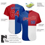 Custom Name and Number 3D Pattern Baseball Jersey - Personalized Multicolor Royal Red-White Team Jersey Personalized Royal