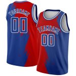 Customizable Abstract Splash Basketball Jersey - Royal Red & White City Edition with Team Name & Number Personalized Royal