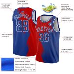 Customizable Abstract Splash Basketball Jersey - Royal Red & White City Edition with Team Name & Number Personalized Royal