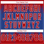 Custom Personalized Basketball Jersey - Royal Red-White Abstract Vertical Lines, Authentic City Edition, Team Name & Number