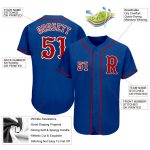Personalized Authentic Baseball Jersey in Royal Red and White Personalized Royal Red-White Authentic Baseball Jersey