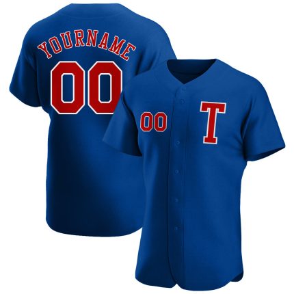 Custom Name and Number Baseball Jersey in Royal Red-White | Personalized Authentic Team Jersey Personalized Royal Red-White