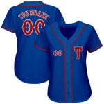 Personalized Authentic Baseball Jersey in Royal Red and White Personalized Royal Red-White Authentic Baseball Jersey