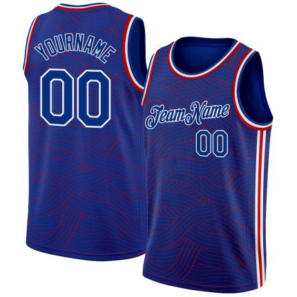 Custom City Edition Basketball Jersey - Personalized Royal Red-White Team Name and Number Personalized Royal Red-White Authentic