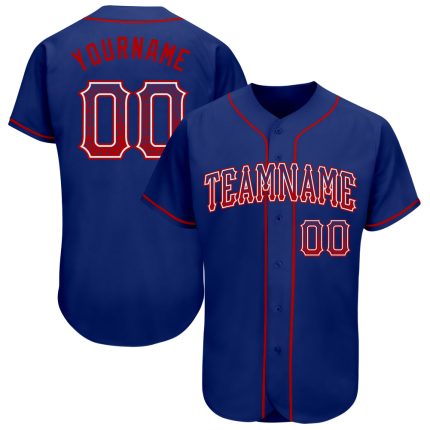 Custom Name and Number Authentic Drift Fashion Baseball Jersey - Personalized Red and White Team Jersey Personalized Royal