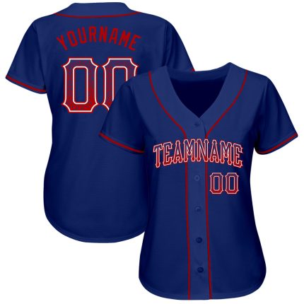 Custom Name and Number Authentic Drift Fashion Baseball Jersey - Personalized Red and White Team Jersey Personalized Royal