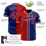 Custom Gradient Fashion Baseball Jersey - Personalized Royal Red-White Team Name & Number Personalized Royal Red-White Authentic