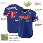 Personalized Authentic Throwback Baseball Jersey - Royal Red and White Colors Personalized Royal Red-White Authentic Throwback
