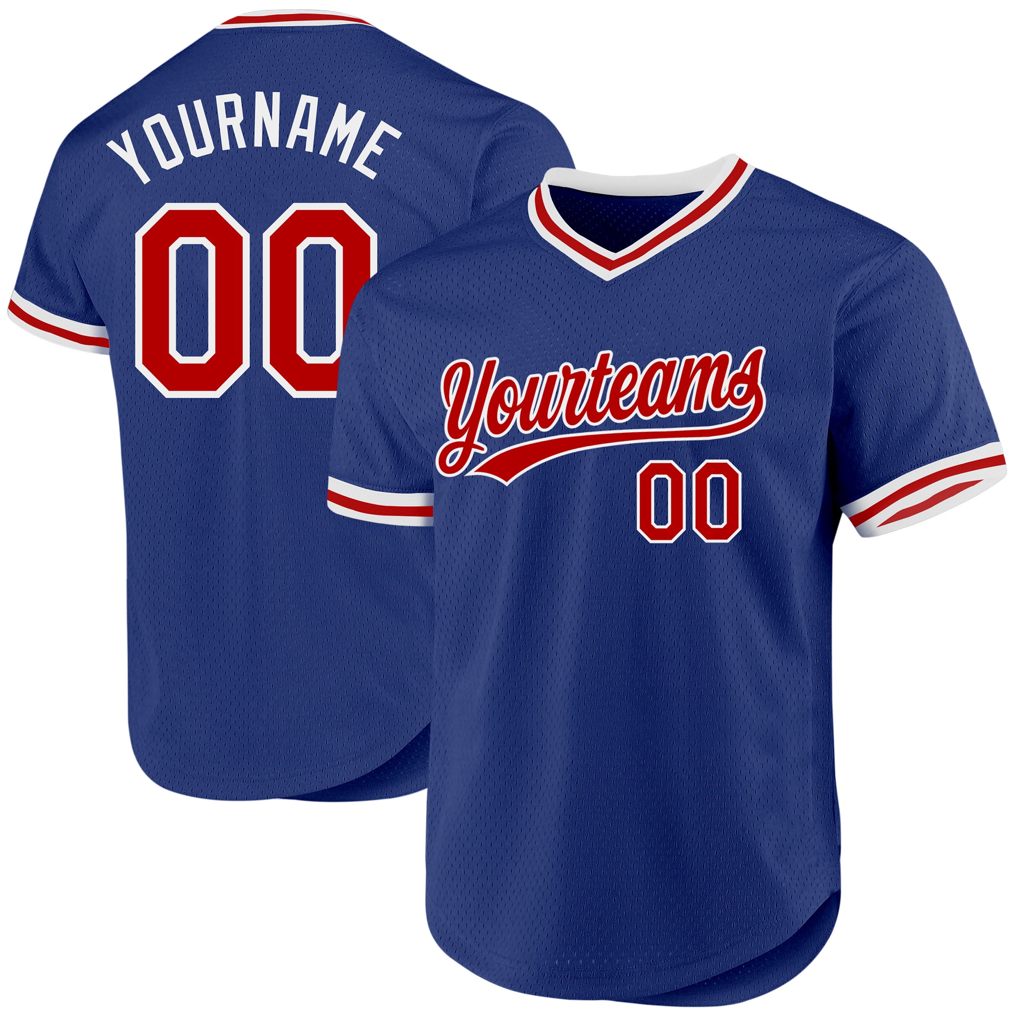 Custom Name Number Authentic Red-White Baseball Jersey - Personalized Throwback Team Jersey Personalized Royal Red-White