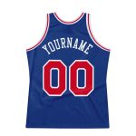 Personalized Authentic Basketball Jersey in Royal Red and White - Throwback Style Personalized Royal Red-White Authentic