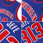 Custom Royal Red White Basketball Jersey - Personalized Throwback Design with Name and Number Personalized Royal Red-White