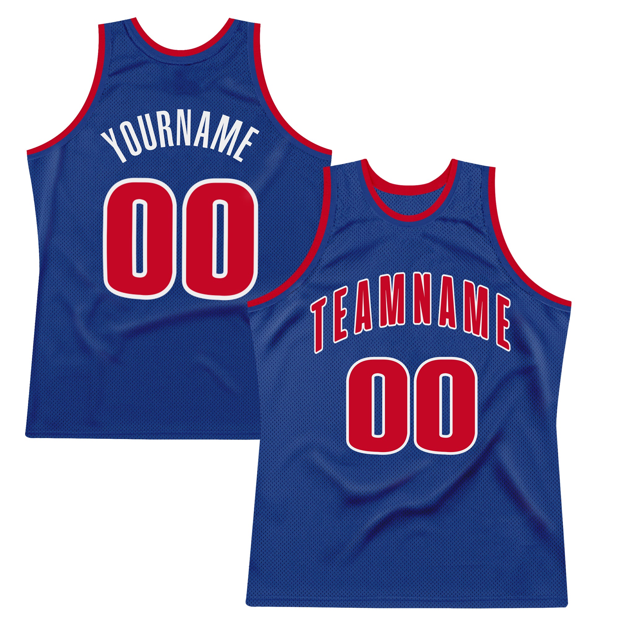 Custom Royal Red White Basketball Jersey - Personalized Throwback Design with Name and Number Personalized Royal Red-White