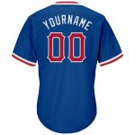 Personalized Authentic Rib-Knit Baseball Jersey Shirt in Royal Red-White Personalized Royal Red-White Authentic Throwback