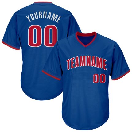 Custom Name and Number Authentic Baseball Jersey Shirt - Personalized Red and White Rib-Knit Throwback Design Personalized