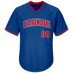Custom Name and Number Authentic Baseball Jersey Shirt - Personalized Red and White Rib-Knit Throwback Design Personalized