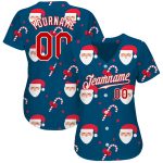 Custom Name and Number Christmas Baseball Jersey - 3D Authentic Red-White Design Personalized Royal Red-White Christmas 3D